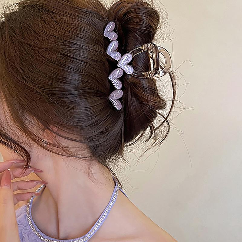 Jelly Heart Hair Claw Clips Girls Trendy Acrylic Hairpins Barrettes Washing Face Headdress Accessories