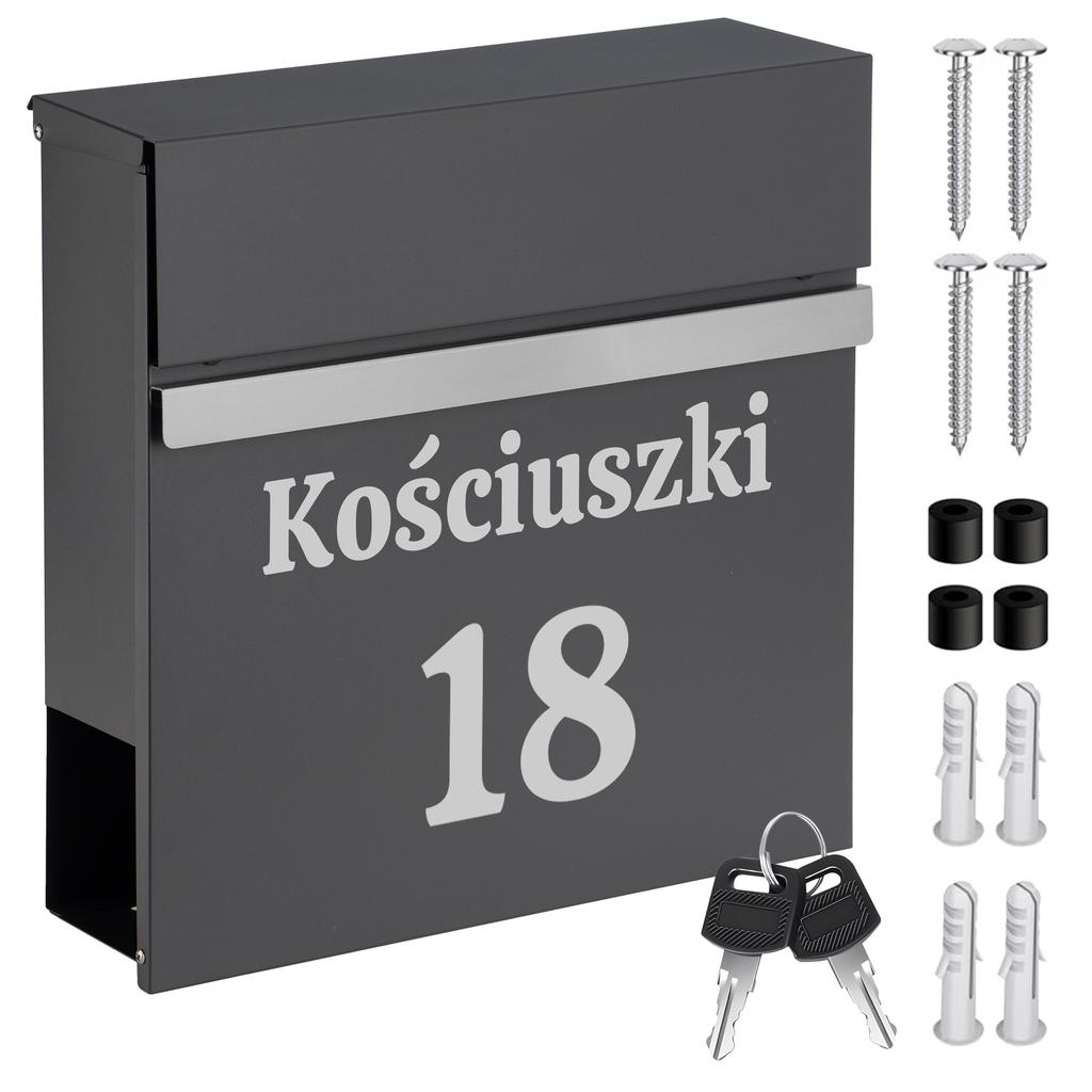 Norton Anthracite Letterbox With Inscriptions