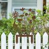 1 Stück Rostiger Metall Wildblumenstecker Erdspieß Deko - Zeitgenössische Gartenkunst, Perfekt für Muttertag oder Geburtstagsgeschenke Kein Strom erforderlich