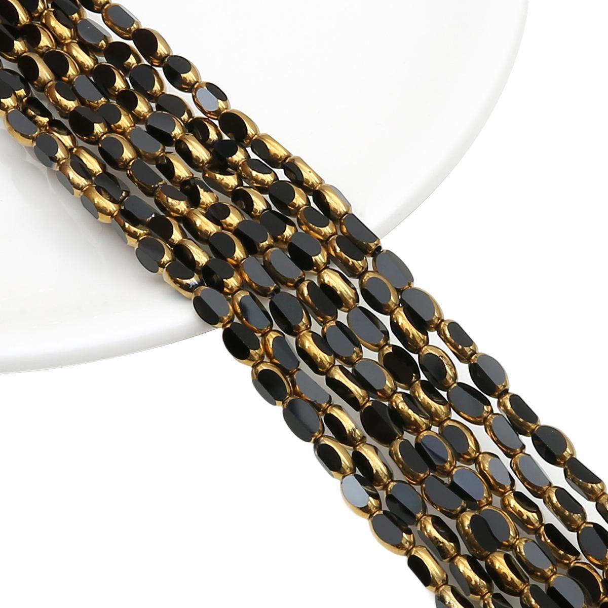 

Small Oval Faceted Crystal Beads with Gold Edge for DIY Jewelry Making