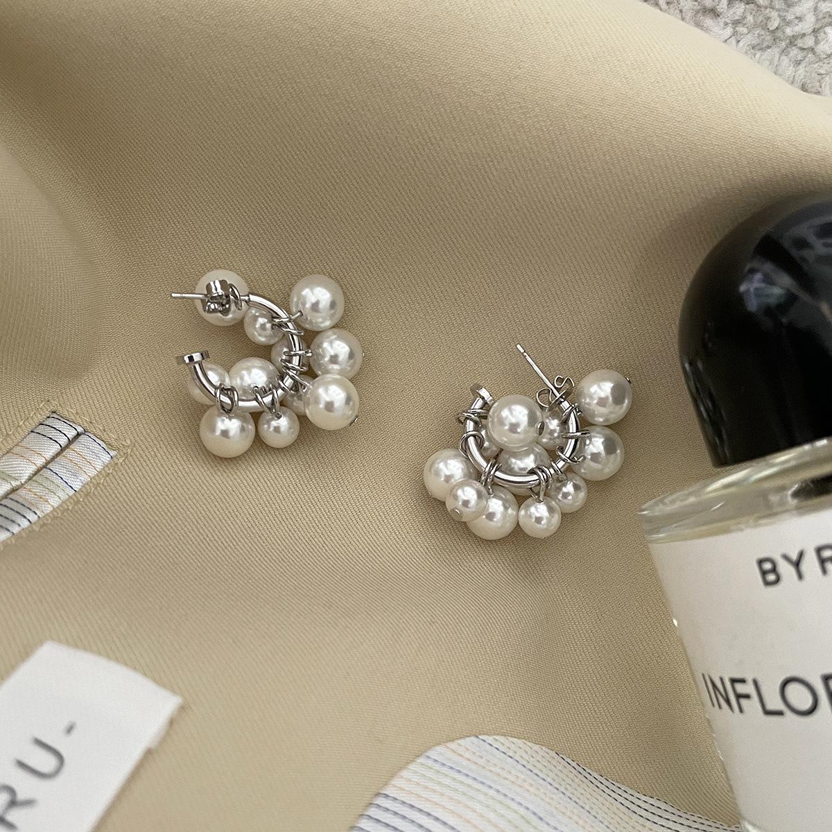 

Ретро литературные серьги-гвоздики с жемчугом нишевая мода съемные серебряные серьги-иглы легкие роскошные нежные серьги темперамента новые продукты 925 silver needles