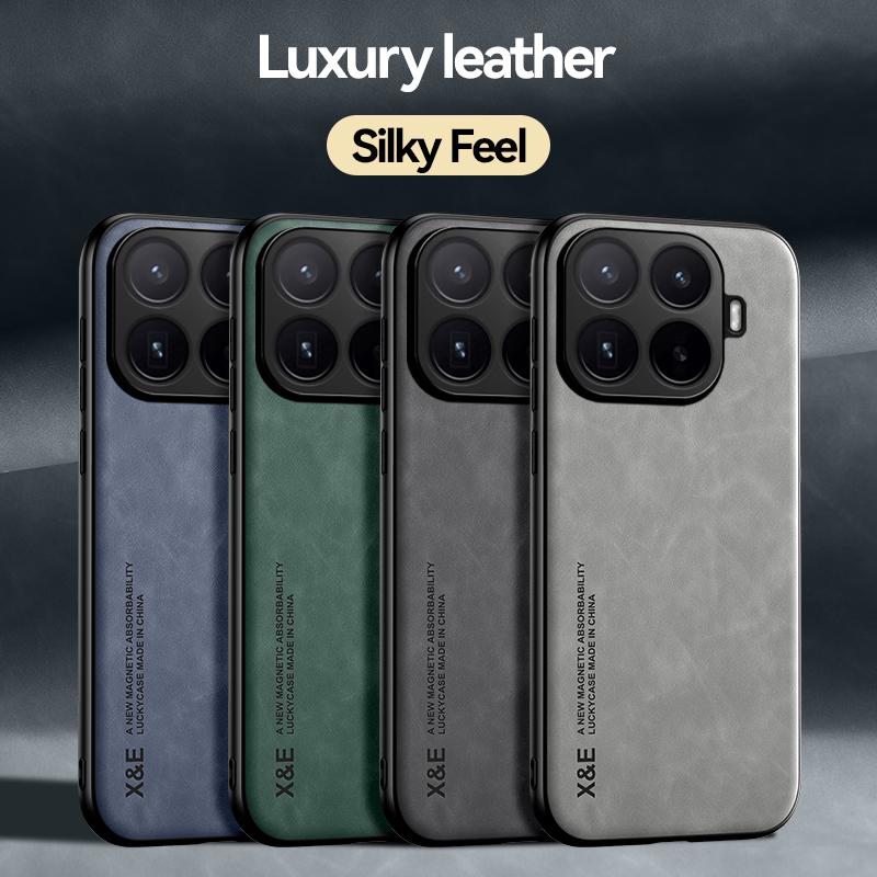 KEYSION Luxury Retro PU Leather Phone Case for Xiaomi 17T Pro 5G Soft Silicone+PC Shockproof Phone Back Cover for Xiaomi 17T