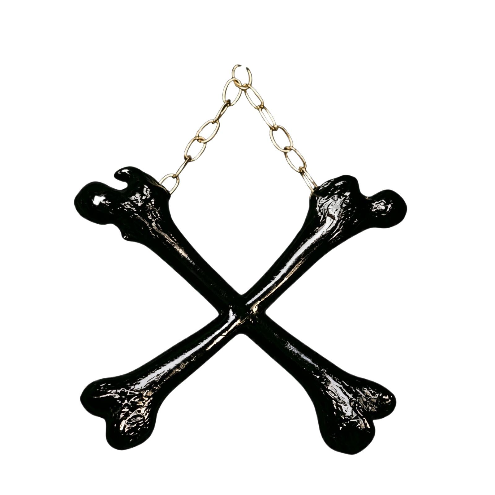 

Crossbones Wall Hanging Gothic Home Decor One Size чёрный