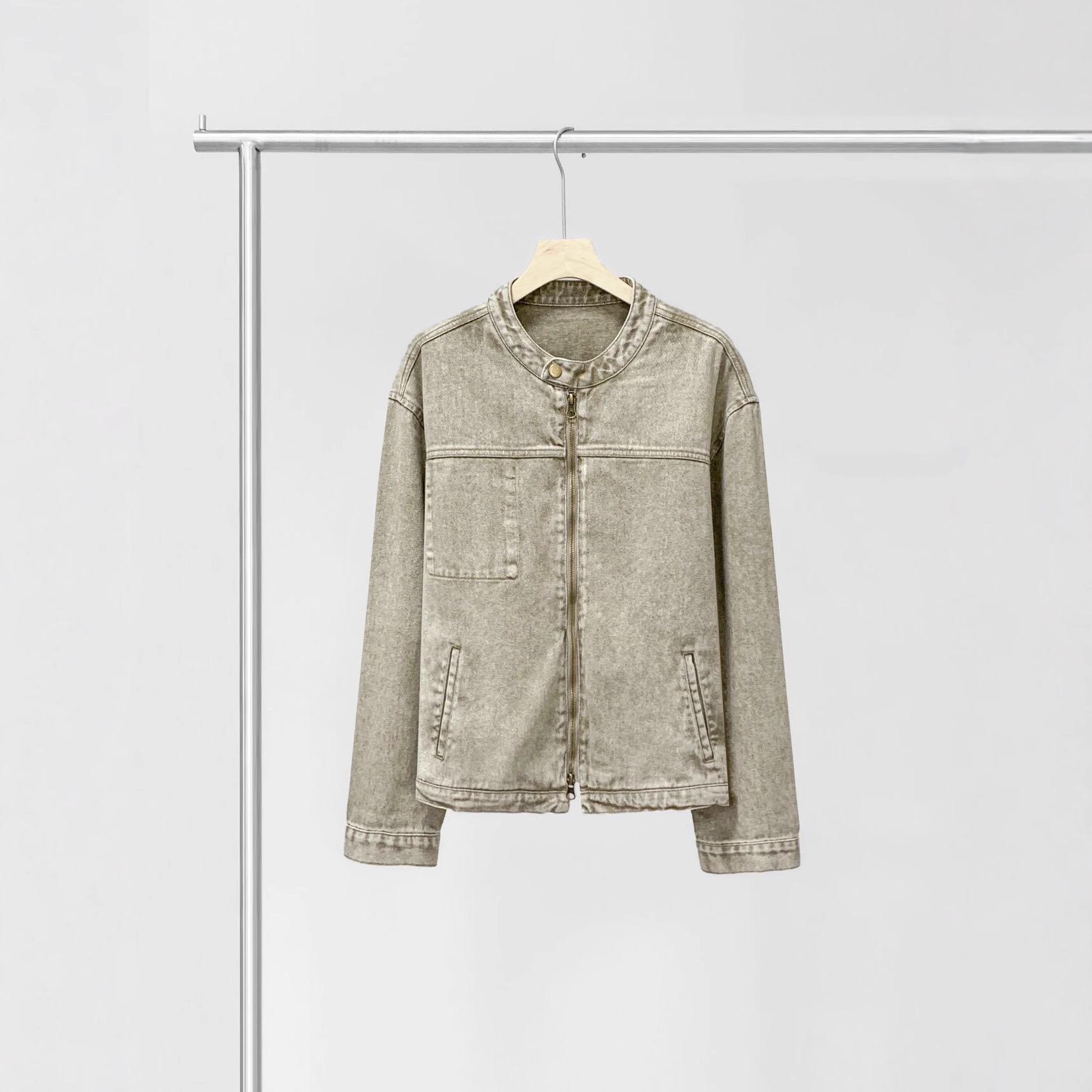 

Women s Retro Distressed Denim Jacket - Autumn High-End Loose Fit Streetwear Medium