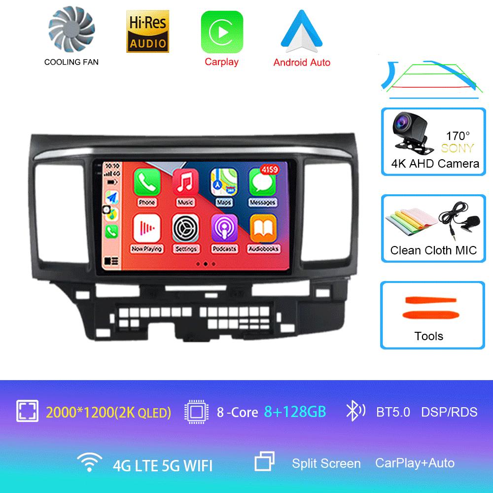 9Inch Android 14 For MITSUBISHI LANCER  10 X 2008 2009 2010 2011 - 2016 Car Radio Stereo Audio GPS Player Carplay Auto Screen
