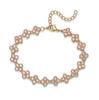 Colorful CZ Stone Copper Bracelet And Necklace Set With Lobster Clasp Adjustable Minimalist Romantic Jewelry