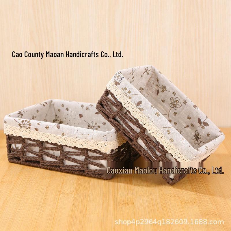 В наличии Плетеная корзина для хранения из бумажной веревки для бытовых мелочей Natural Small 1080₽