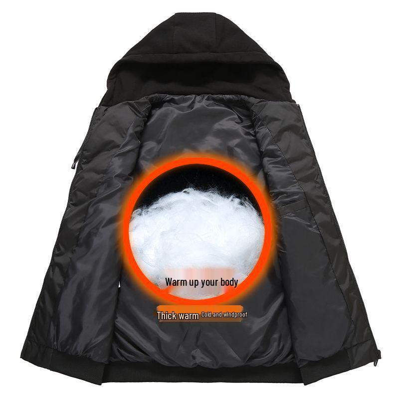 Men's Thick Hooded Cotton Vest - Casual Winter Sleeveless Jacket for Mid-aged & Young