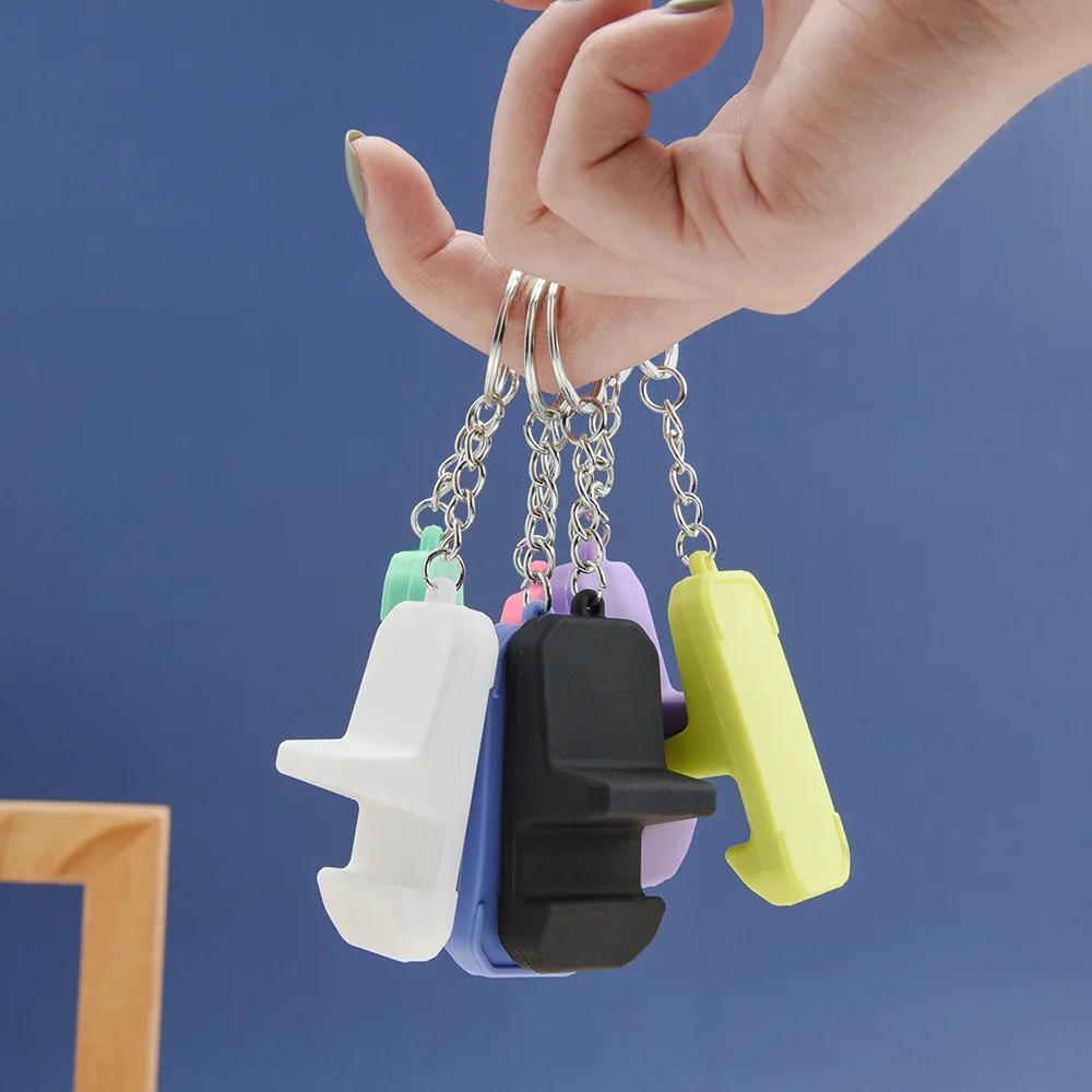 Portable Keychain Pendant Mobile Phone Holder Stand Creative Keyring Lightweight Mini Desk Cellphone Support For iPhone Samsung