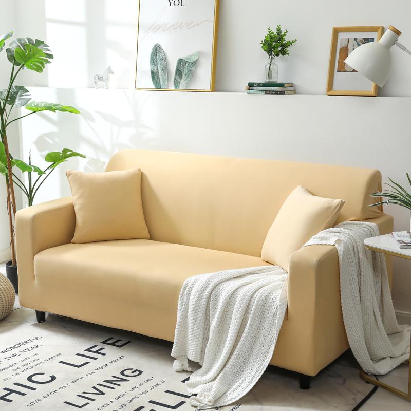 Solid Color Elastic Sofa Covers for Living Room Stretch Slipcover Armchair Couch Cover Corner L shape Sectional Sofa Protector