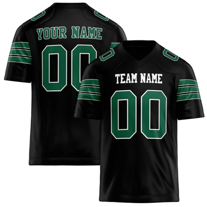 Customized Team Name Number Name Rugby T-shirt Personalized Black Mens Sports T Shirt Loose Quick Dry Team Uniforms