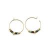 Boucles d'oreilles - Darkba - Argent 925 - Oeil de Tigre - Or Jaune 18k - 27mm
