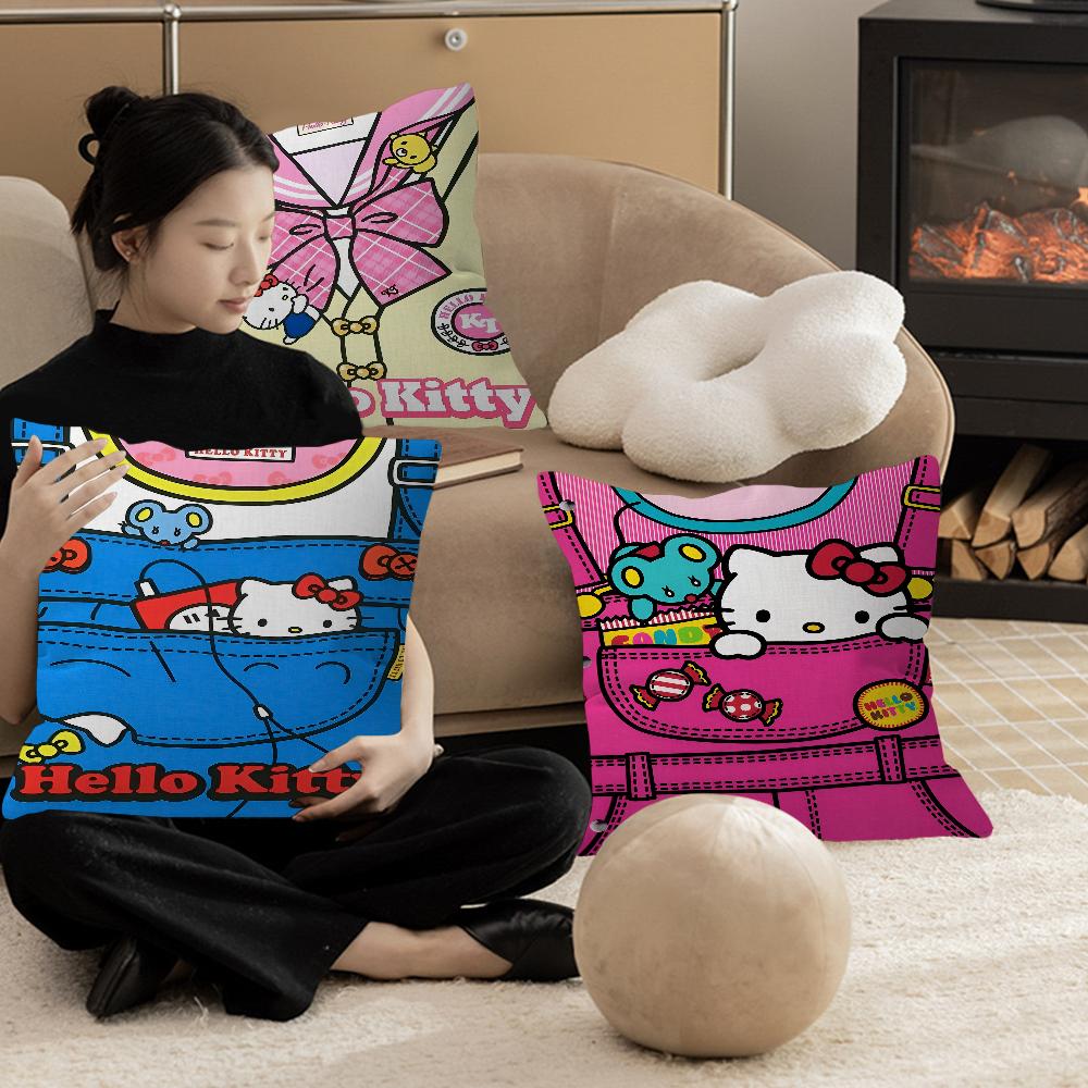H-Hello-K-KittyS Cushion Cover Pillowcase Upholstery Sofa Throw Pillow Home Decor Pillowcas