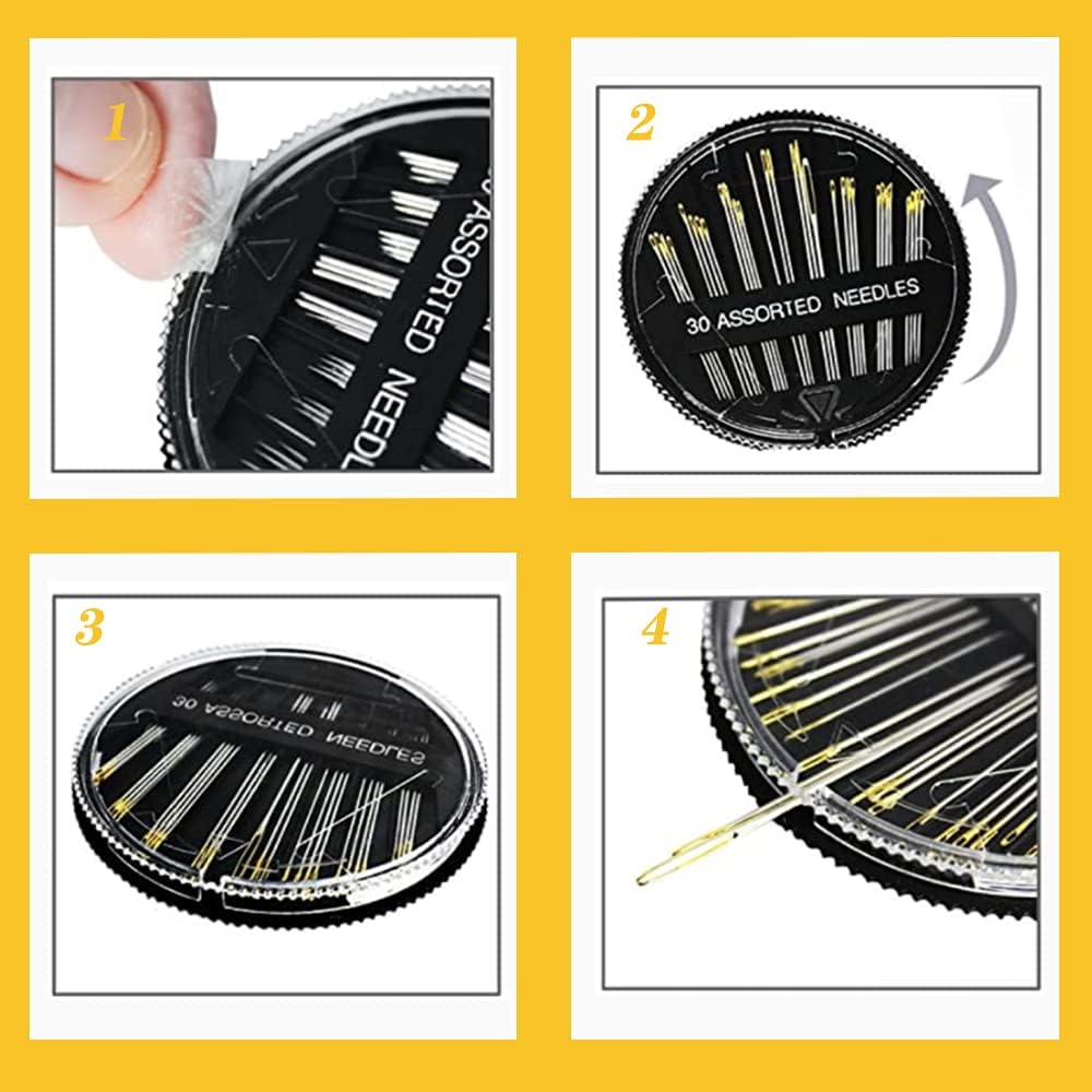 30 Pcs Hand Sewing Needles, Handmade Sewing Needles Set, Gold Tail Needles, General Purpose Hand Sewing Needles, Used for Various DIY Repair and Hand