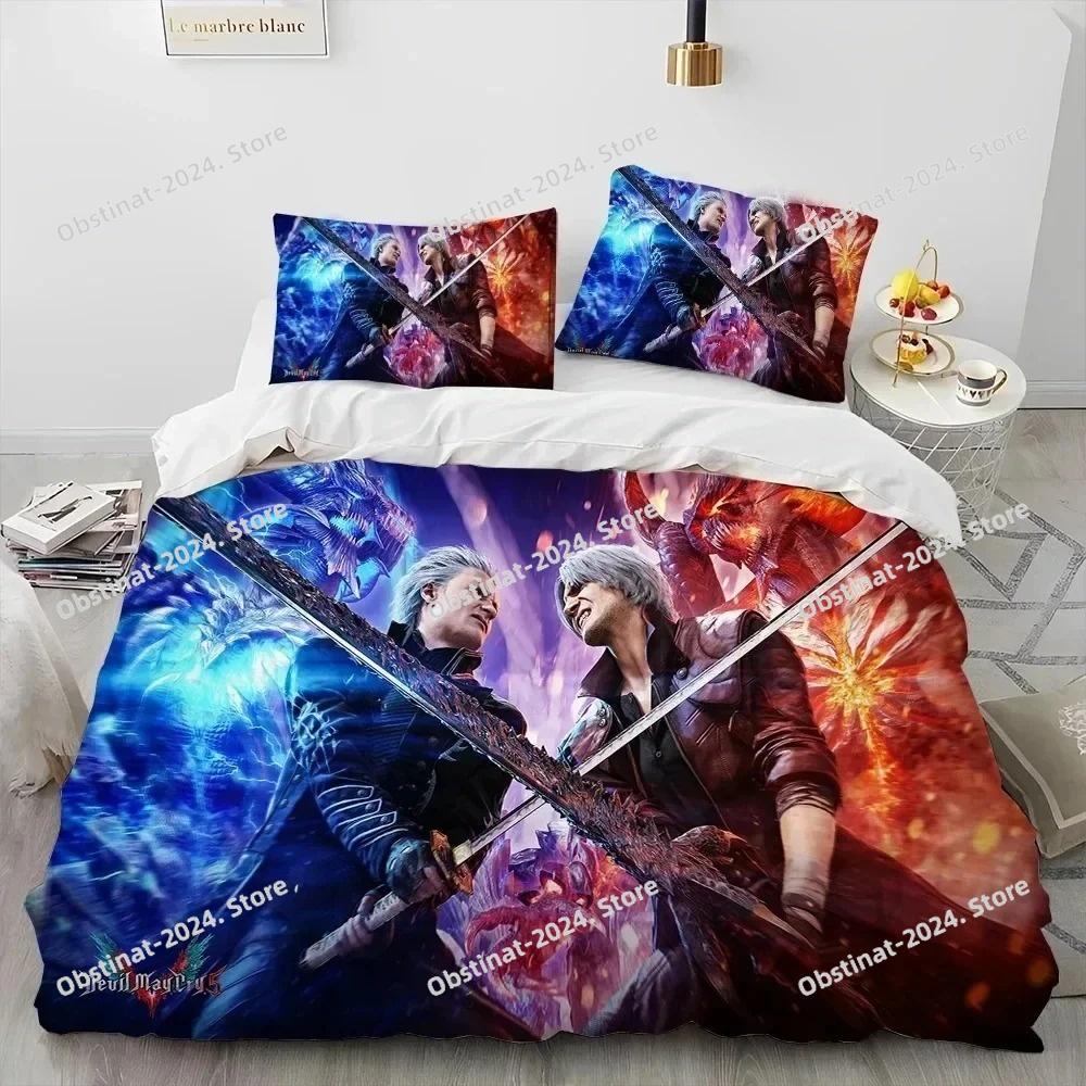 Gioco D-Devil May Cry DMC Gamer Set Biancheria da Letto Copripiumino Set Letto Coperta Federa Piumone king Queen Size Ragazzi Adulto