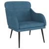 351444 vidaXL Fauteuil Bleu 63x76x80 cm Velours