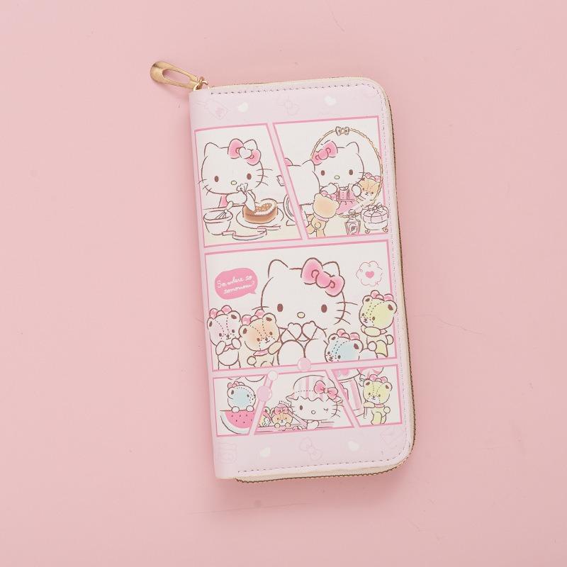 Fresh Japanese Cute Kitten Lady Wallet Girls Wallet Long Zipper Texture Student Card Bag New