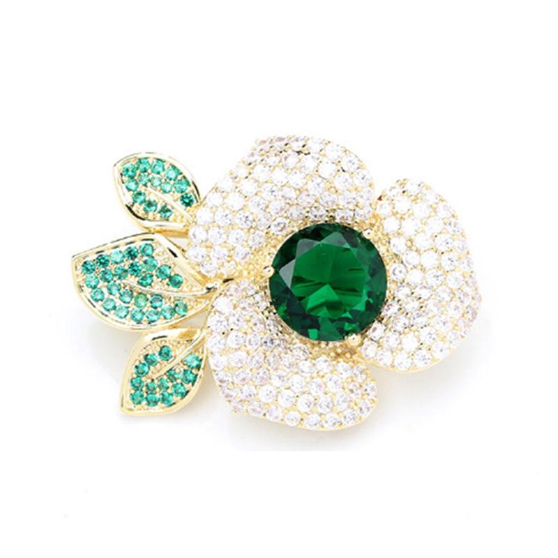 

Flower Brooch with Sparkling Rhinestones, Stylish Flower Shape Pin for Women - Great for Personal or Gift Use золотой