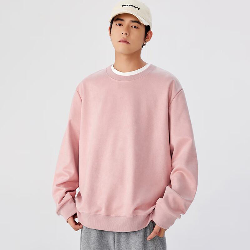 MINISO Men's Suede Round Neck Sweatshirt