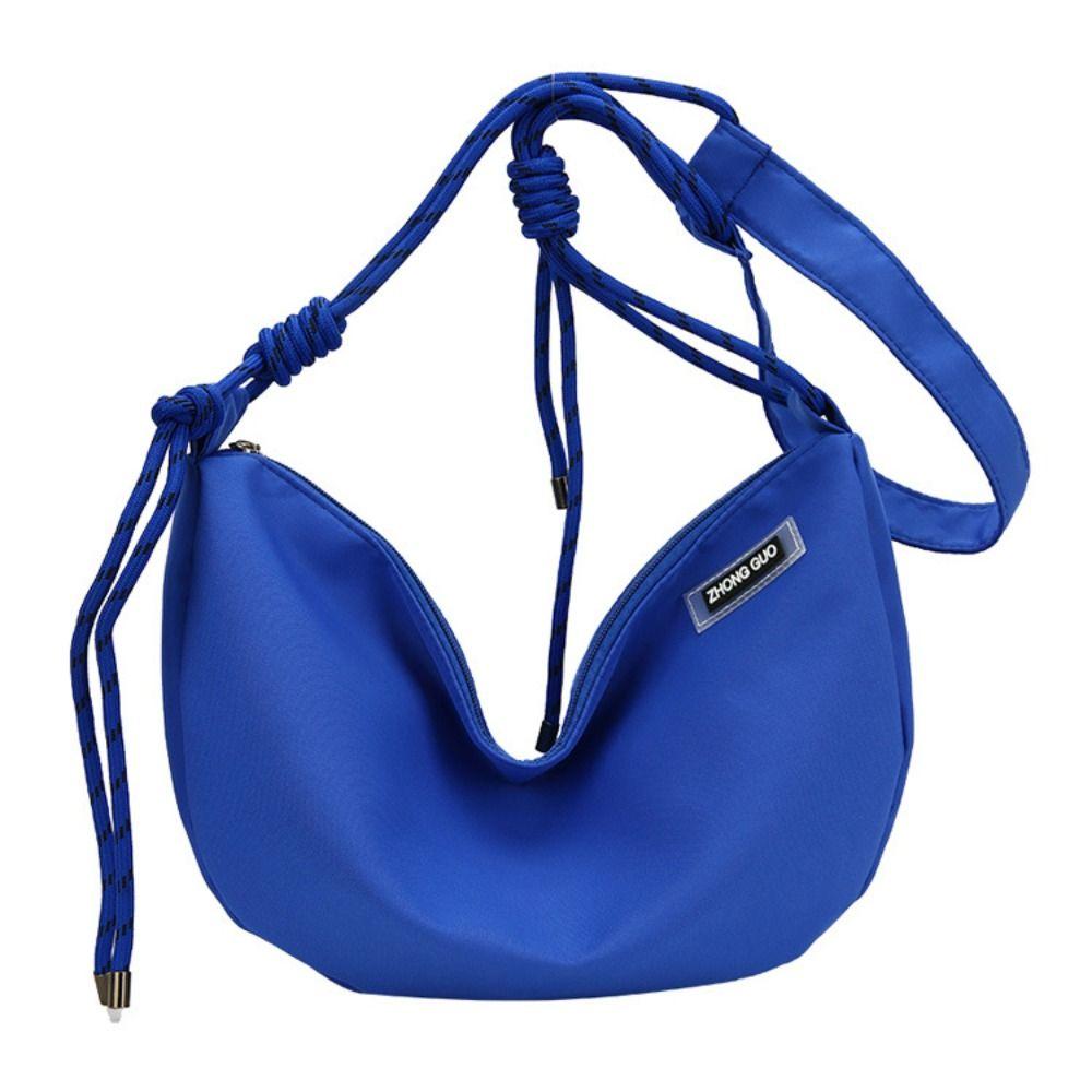 

Half-moon Shape Dumpling Shoulder Bag Solid Color Sports Message Bag Lady/Girls синий