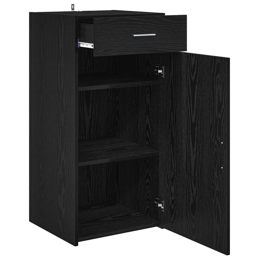 Sideboard Black Oak Effect 45 X 42.5 X 93 Cm Engineered Wood