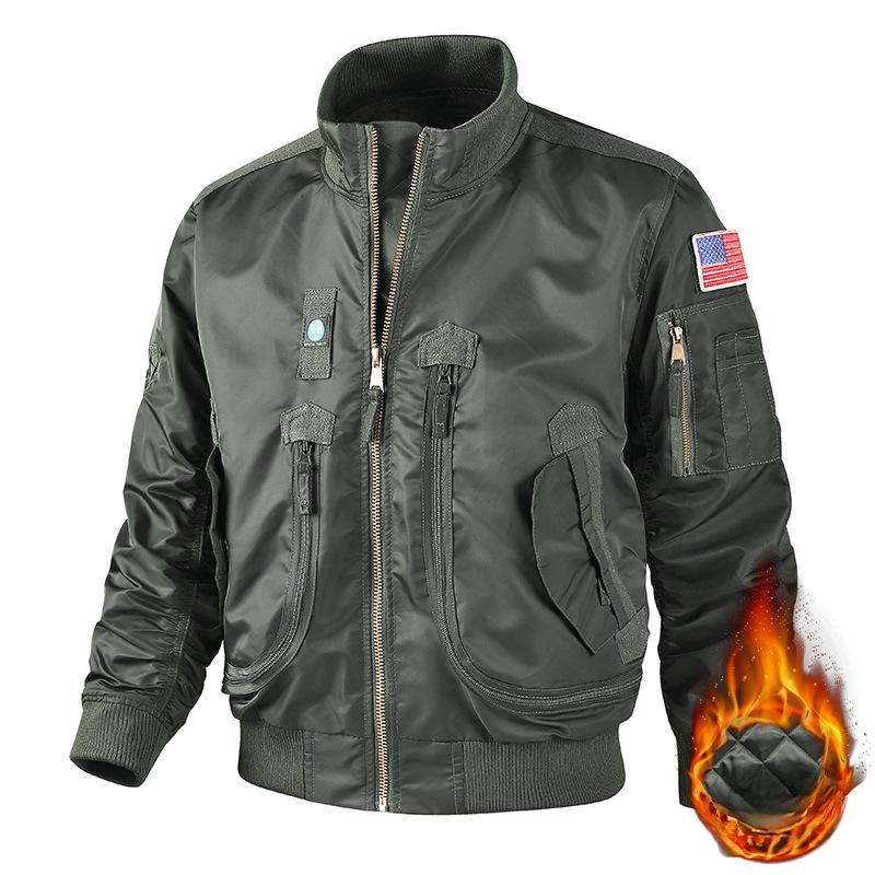 

Men s Jacket Autumn and Winter Baseball Jersey New Pilot Top Korean Version Trendy Tooling Casual Jacket XXXL армія зелений колір