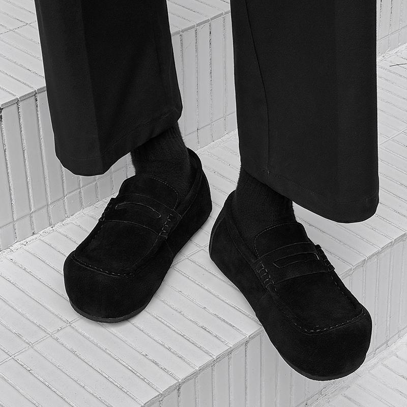 Fashion Male All-match Lazy Shoes New High Quality Suede Loafers Leather Business Formal Men Leather Shoes Brand Moccasin Wedding Shoes