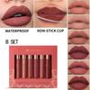 6pcs/pack lip gloss set, long-lasting non stick cup liquid lipstick velvet matte lip gloss