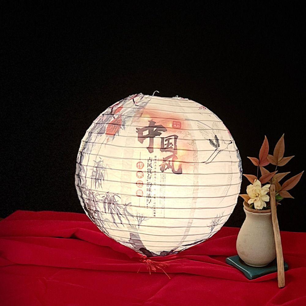 Chinese Paper Lantern Round Hanging Lantern Ball Holiday Supplies Paper Lamp  Party Decoration