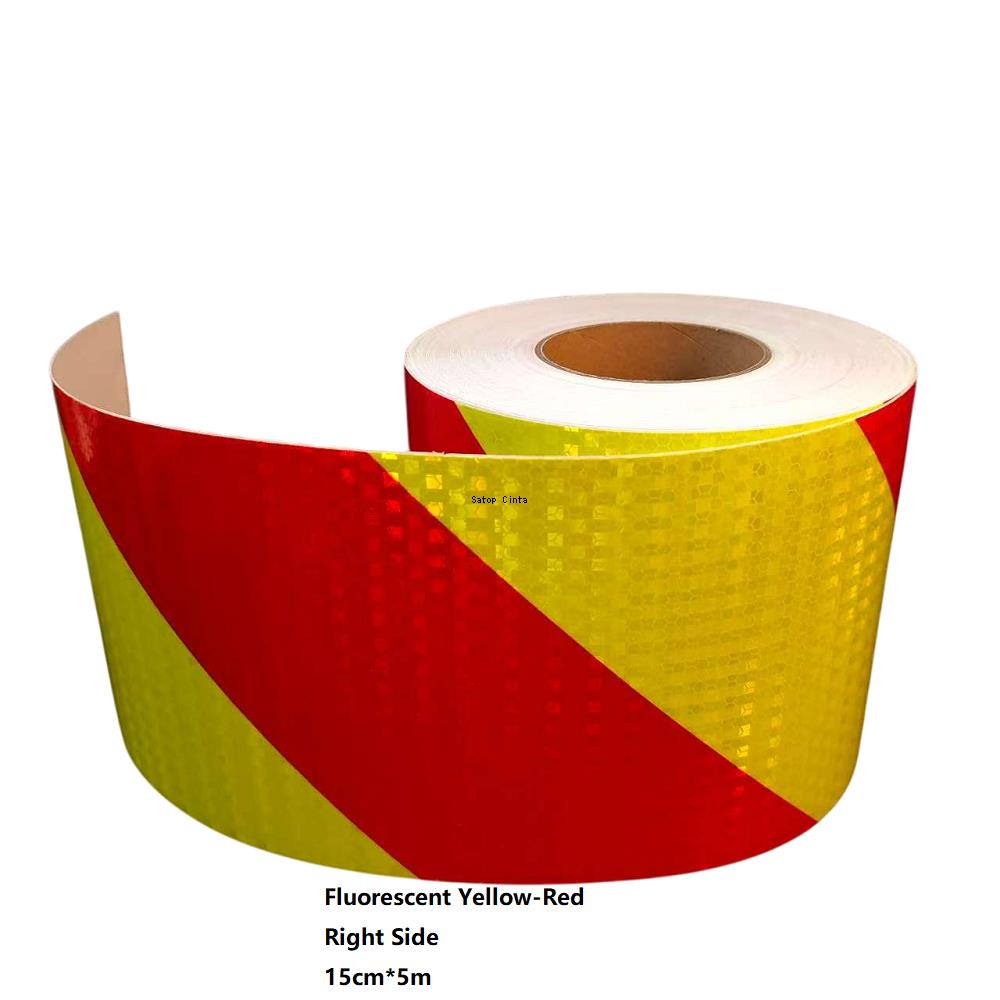 5cm/10cm/15cm/20cm*5M Fluorescent-Yellow-Red Reflective Car Sticker Right Twill Honeycomb PVC Reflector Material Waterproof Tape
