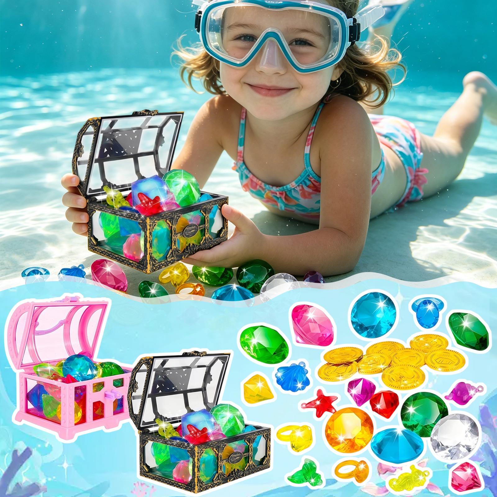 

Летние игрушки для детского бассейна и бассейна для ныряния, Набор игрушек «Сундук с сокровищами» для игры в ныряние. One Size