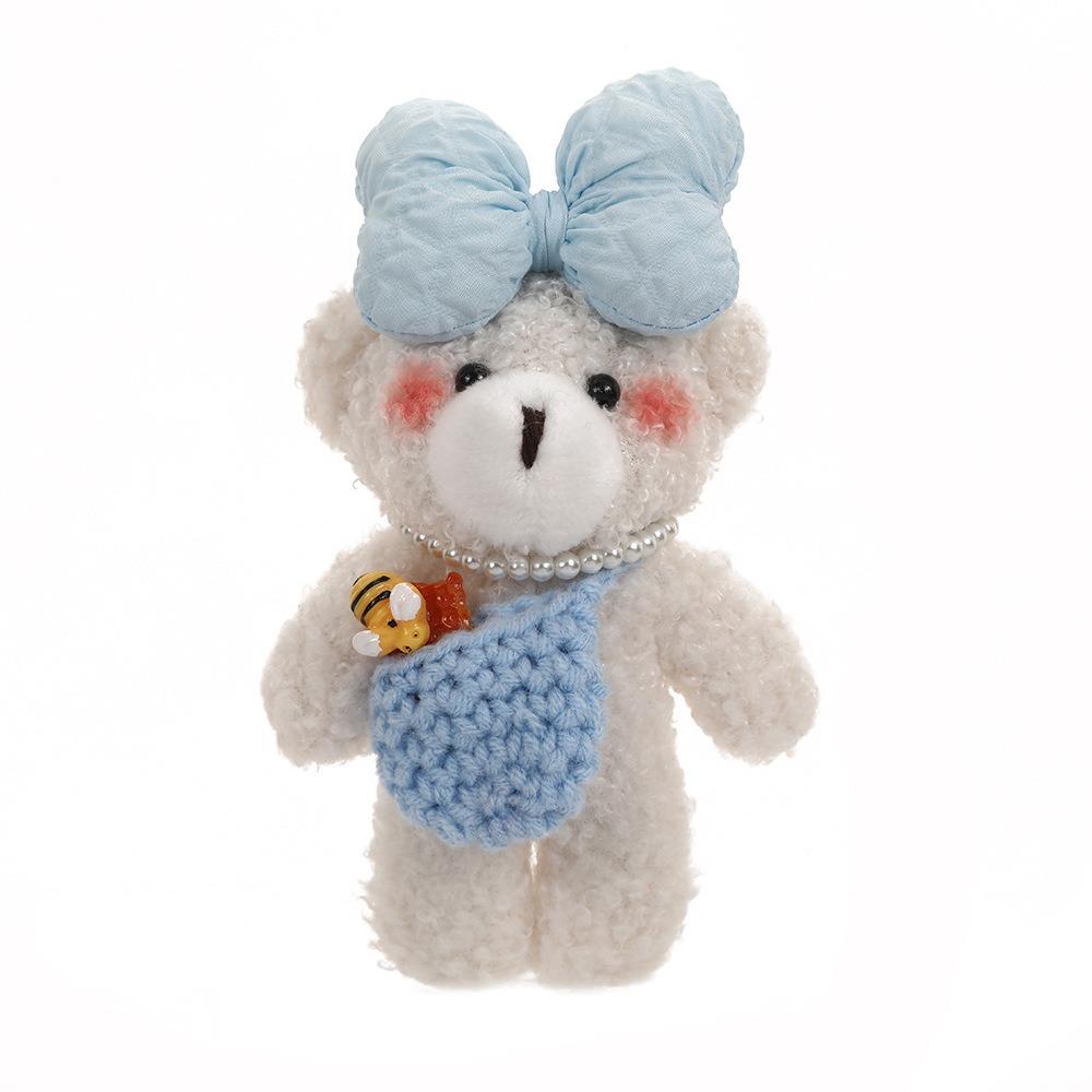 

Bag Accessories Bear Plush Toys Pendant Furry Soft Plush Bear Toy Backpack Decor синий