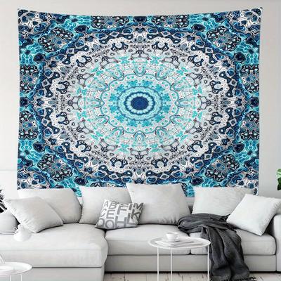 Mystical Blue Mandala Tapestry Background Cloth Hanging Cloth Bedroom Bedside Decorative Wall Cloth Rental Dormitory Tapestry