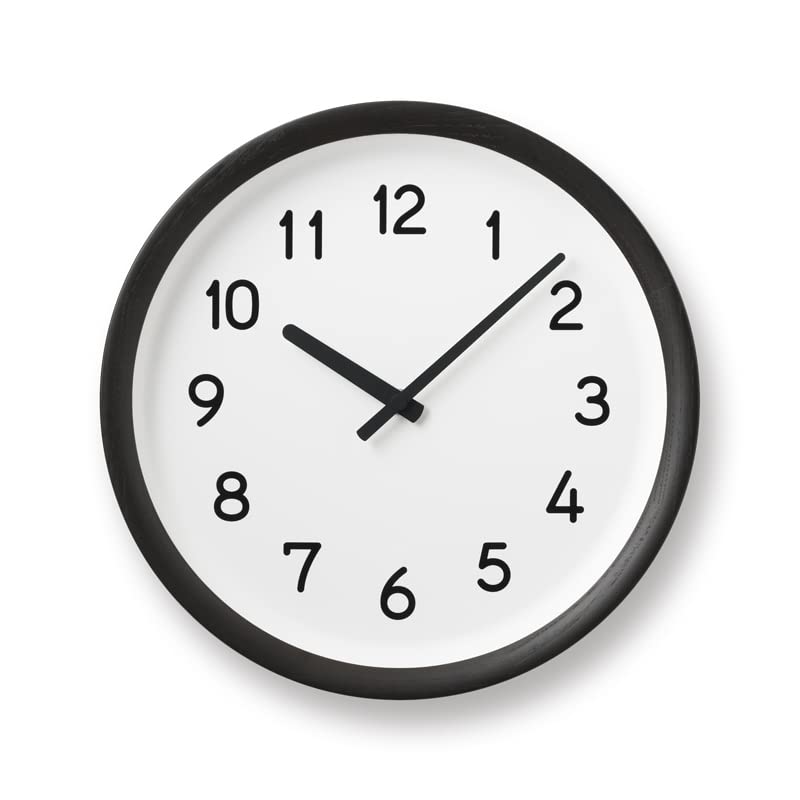 Lemnos Wall Basin Natural Wood BK Clock, Analog, Number, Finish, Chestnut, Black, PIL23-04