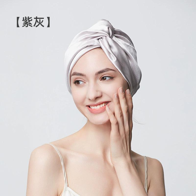 100% Mulberry Silk Hood Sleeping Cap Women's Night Hat 19 Momme with Adjustable Ribbon Hair Care