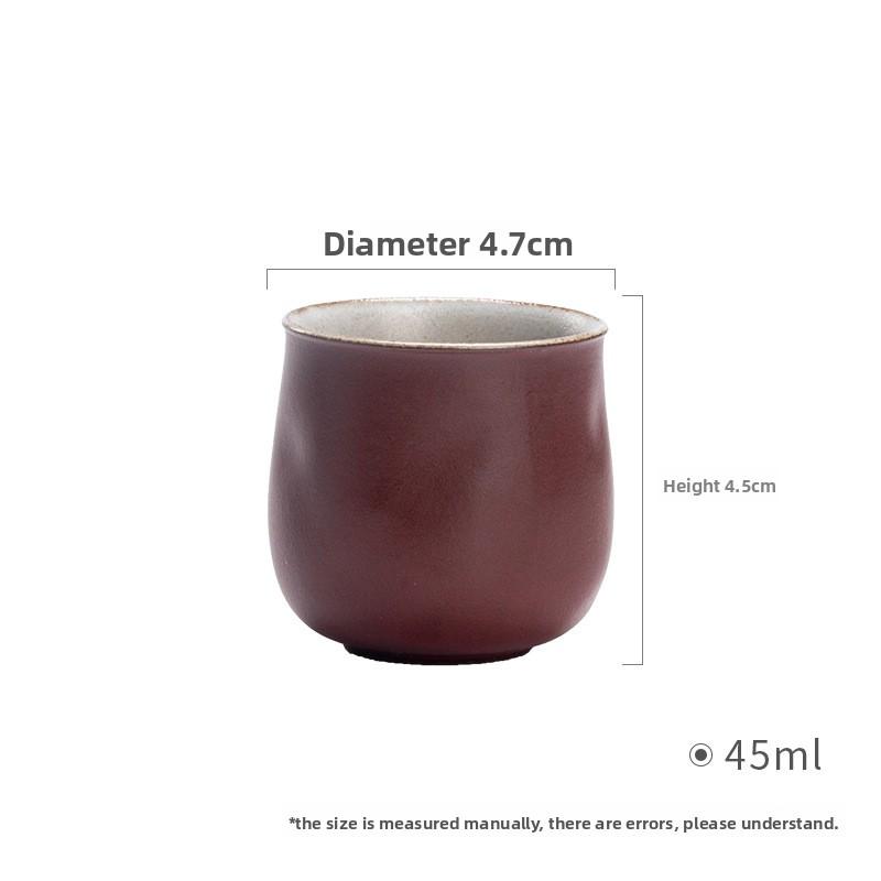 Taza de té pequeña de cerámica gruesa estilo japonés juego de té Kung Fu taza de té de barro antiguo estilo wabi-sabi taza de té individual para el hogar