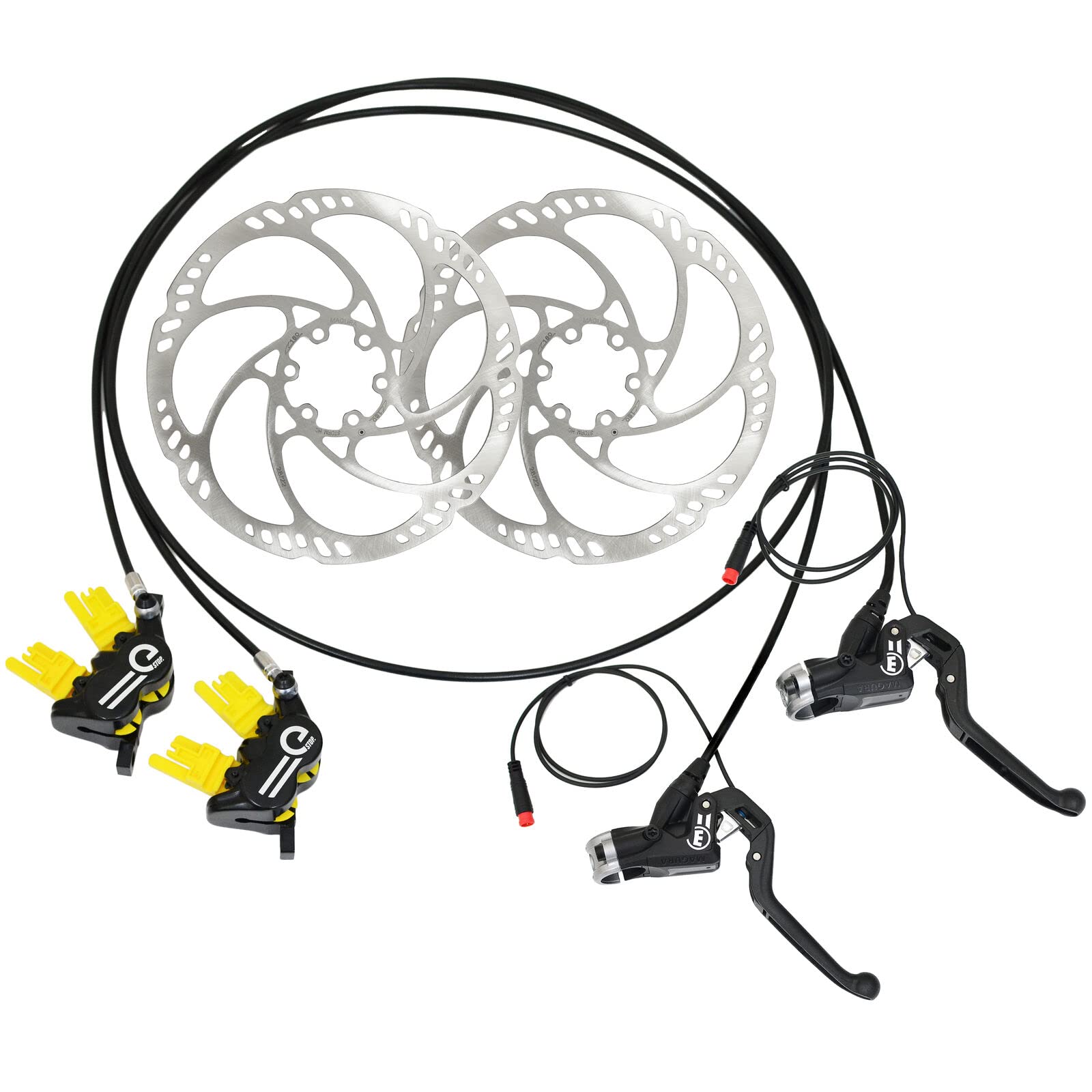 

Magura MT5 eSTOP E-BIKE 4-Piston Hydraulic Disc Brake Set w/ 180mm Rotors (F+R), MG2746