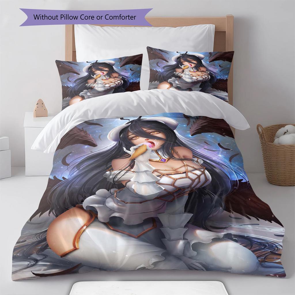 Set Copripiumino Trapuntato con Motivo Anime Federe Decorazione Casa Regalo di Compleanno (1 * copripiumino + 2 * federa, senza nucleo)