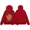 Mens Spider Web Graphic Hoodie High Street Loose Fit Long Sleeve Pullover Teens