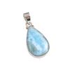 Natural Republic Larimar Gemstone 925 Solid Sterling Silver Pendant 1.25'' w3K72