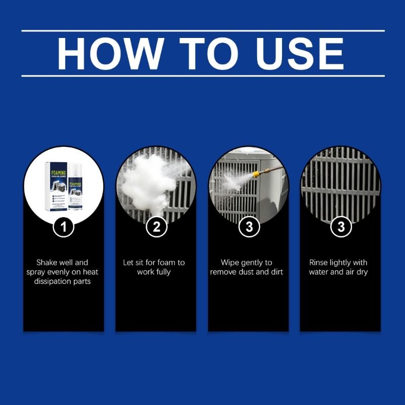 Professional Air Conditioner Foaming Coil Cleaner 150ML Gentle On Coils for Efficient Removing Stubborn Grimes