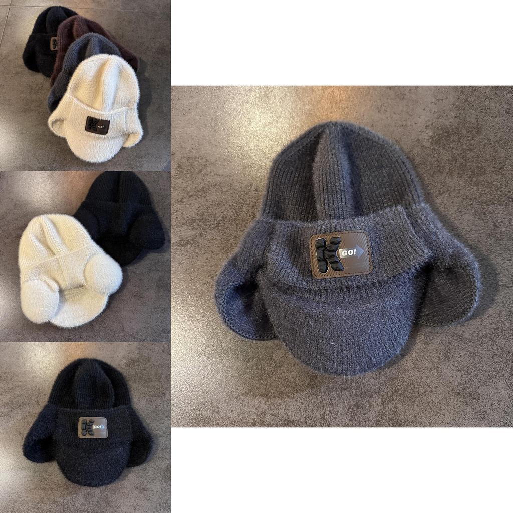 Winter High Crown Knit Cap With Short Brim And Windproof Design For Mens Casual Wear