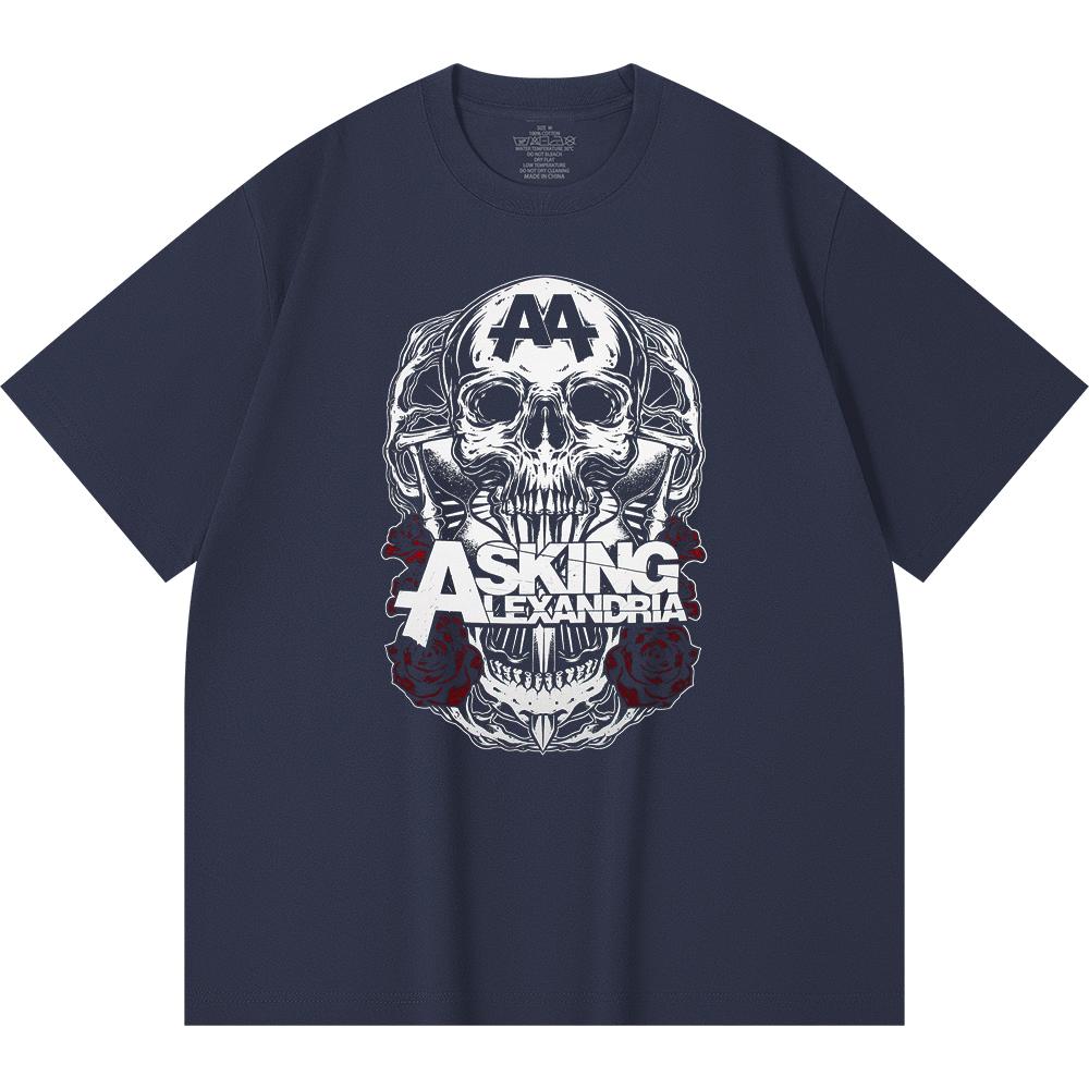 230 Gsm 100% Cotton Heavy Metal T-Shirt  Rock Band Popular Music Print Unisex Heavy Cotton T Shirt