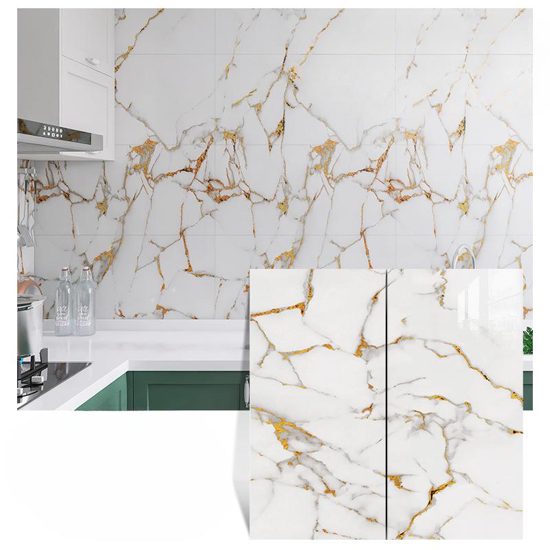 600mm×300mm Marmor Küchen Ölfest Folie Herd Wasserdicht Feuchtigkeitsbeständig Selbstklebende Tapete Arbeitsplatte Schrank Renovierung Fliesenaufkleber