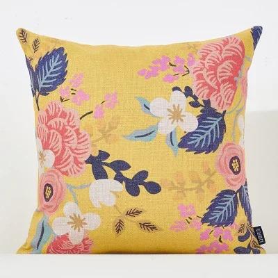 Colorful Flowers Throw Pillow Cover For Office Home Decor Sofa Car Cushion Cover Floral Print Pillow Case Square Cushion Case