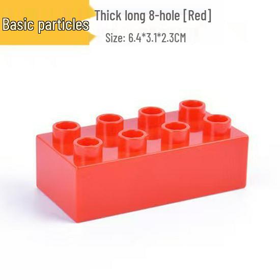 Creative Building Blocks: Compatible with LEGO Duplo 2x4 Thick Large Bricks - 8-Hole Long Base Block Accessories