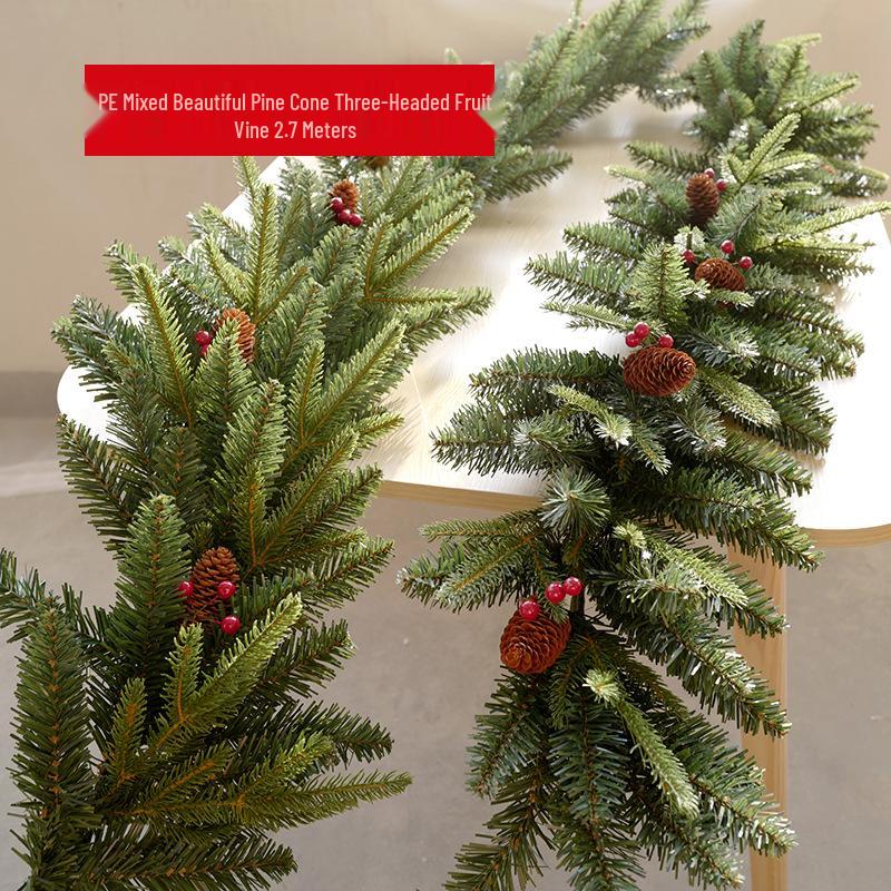 Christmas Encryption 2.7m Flocked Vine Door Hanging Decoration