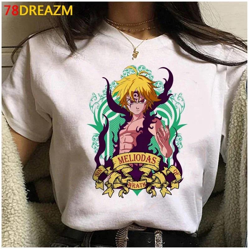 

Japanese manga Seven Deadly Sins TshirtKawaii cartoon Nanatsu NoTaizai Meliodas pattern Tshirtsummer topanime T-shirt S