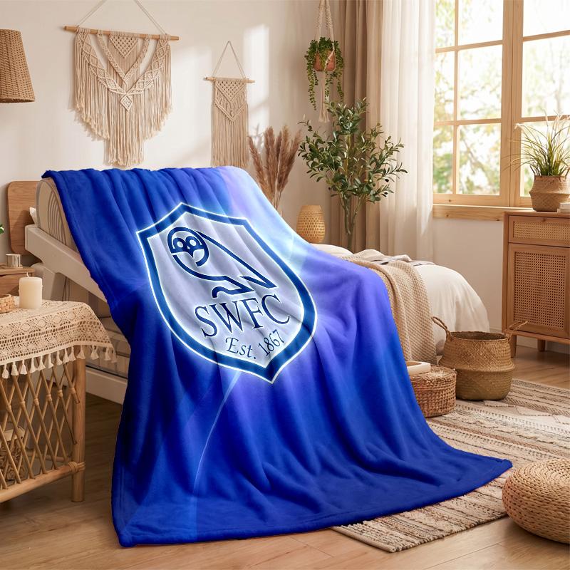 Sheffield Wednesday Football Print Flannel Blanket Soft Warm Sofa Bed Throw Blanket For Home Office Bedroom
