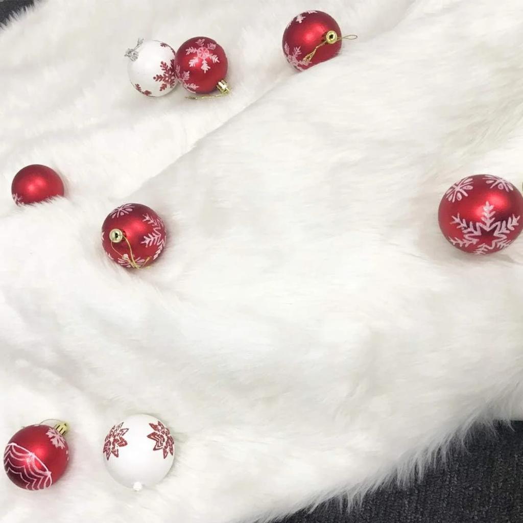 Faux Furs Christmas Tree Skirt Plush Skirt For Merry Christmas Party Christmas Tree Decoration